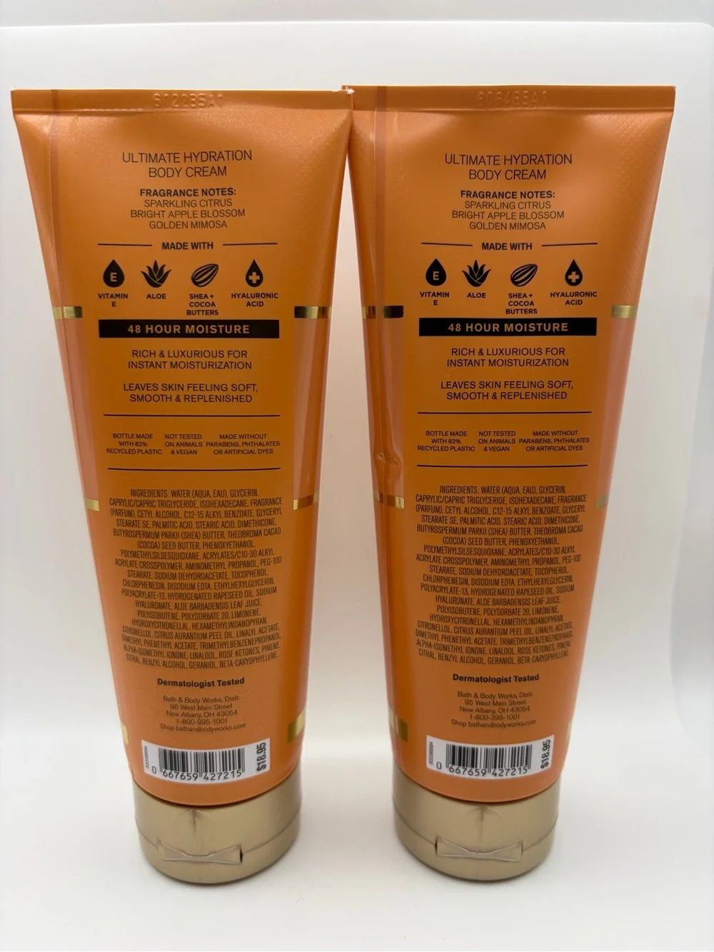Bath & Body Works Hello Happiness Body Cream - Orange & Gold Accents